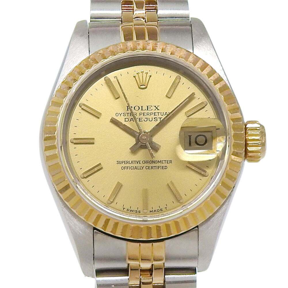 Rolex Datejust Two-Tone 69173, serial number in the 96s range, champagne gold...